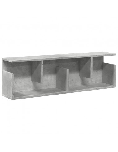 Mobile a Parete 100x20x30cm Grigio Cemento in Legno Multistrato