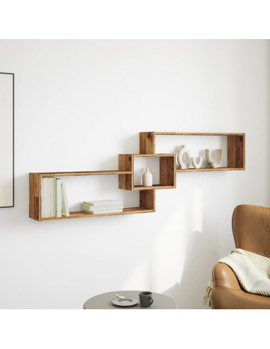 Mobile a Parete 158x18x53 cm Legno Antico in Legno Multistrato