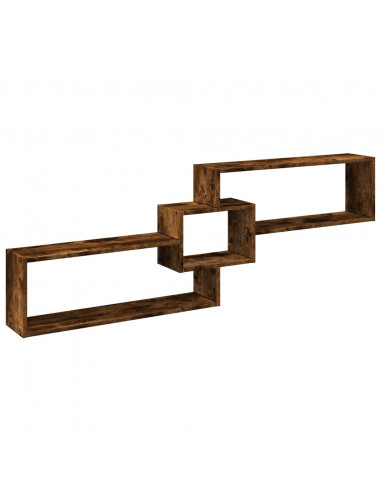 Mobile a Parete 158x18x53 cm Rovere Fumo in Legno Multistrato