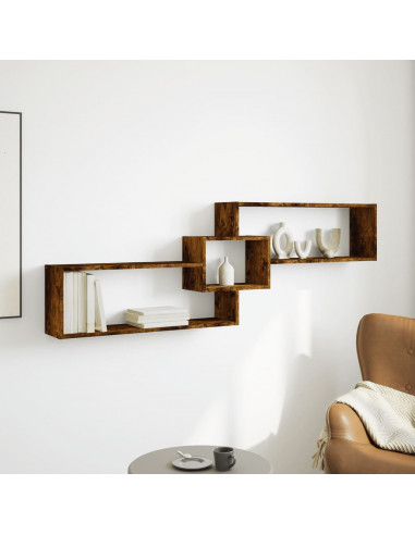 Mobile a Parete 158x18x53 cm Rovere Fumo in Legno Multistrato