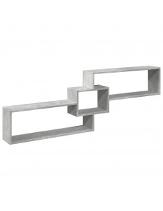 Mobile a Parete 158x18x53cm Grigio Cemento in Legno Multistrato 2