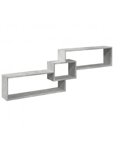 Mobile a Parete 158x18x53cm Grigio Cemento in Legno Multistrato