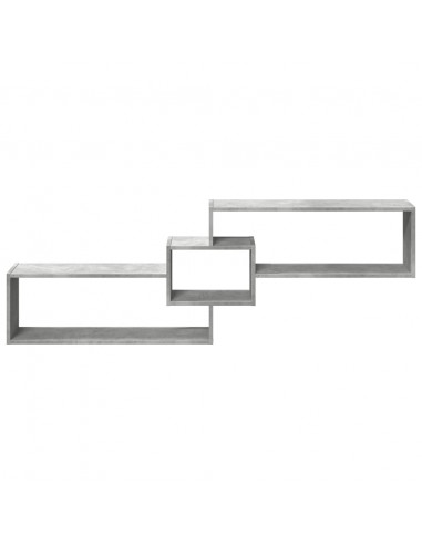 Mobile a Parete 158x18x53cm Grigio Cemento in Legno Multistrato