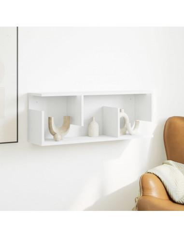 Mobile a Parete 80x20x30 cm Bianco in Legno Multistrato