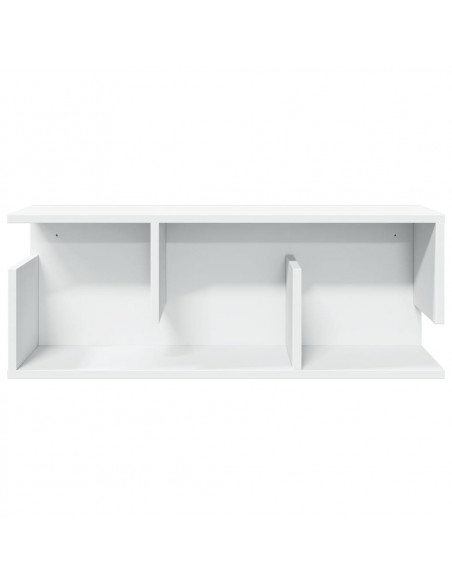 Mobile a Parete 80x20x30 cm Bianco in Legno Multistrato