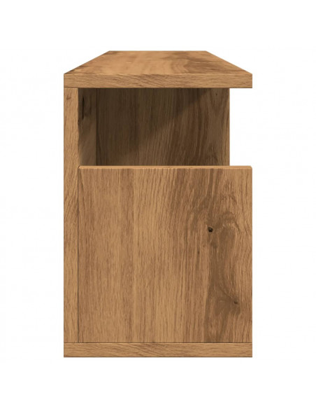 Mobile a Parete 80x20x30cm Rovere Artigianale Legno Multistrato