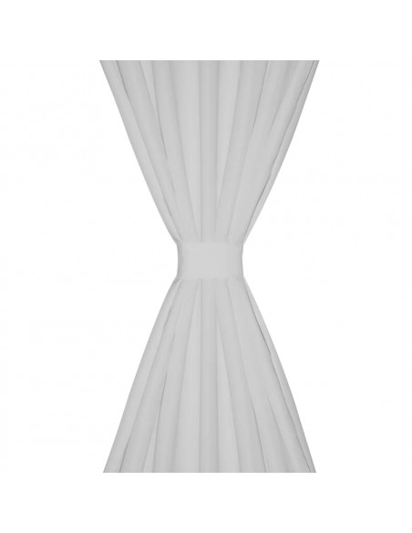 Tende in Micro-Raso Bianche 2 pz con Occhielli 140 x 175 cm