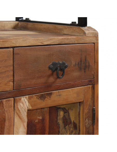 Credenza con Ripiani in Legno Massello di Recupero 120x35x200cm