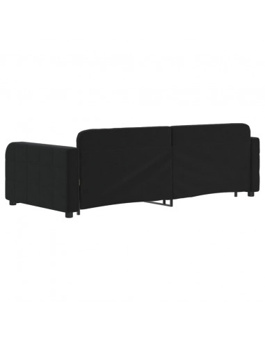 Divano Letto con Letto Estraibile Nero 90x200 cm in Velluto