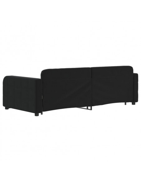 Divano Letto con Letto Estraibile Nero 90x200 cm in Velluto