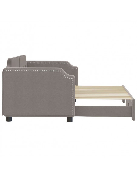 Divano Letto con Letto Estraibile Tortora 80x200 cm Tessuto