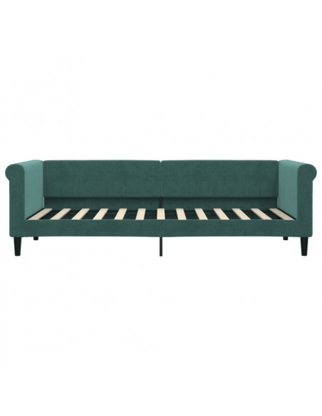 Divano Letto Estraibile Cassetti Verde Scuro 80x200cm Velluto