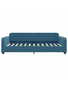 Divano Letto Estraibile con Cassetti Blu 80x200 cm in Velluto 2