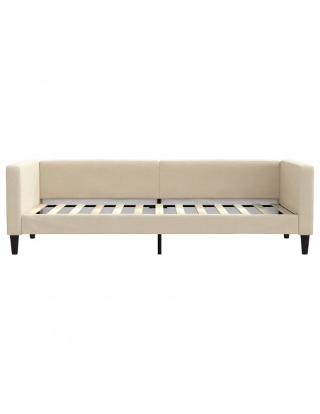 Divano Letto Estraibile con Cassetti Crema 80x200 cm in Tessuto