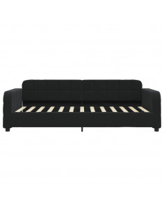 Divano Letto Estraibile con Cassetti Nero 90x200 cm in Velluto 2