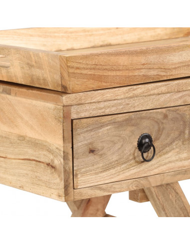 Tavolino da Salotto in Legno Massello di Mango 65x40x76 cm