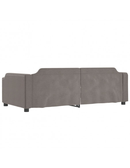 Divano Letto Estraibile con Cassetti Tortora 100x200 cm Tessuto