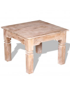 Tavolino da Salotto in Legno Massello di Acacia 60x60x45 cm 2