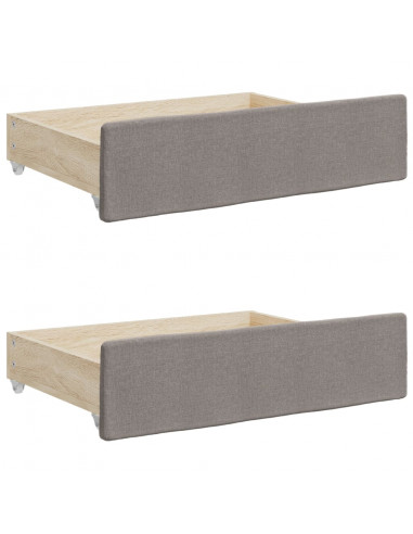 Divano Letto Estraibile con Cassetti Tortora 100x200 cm Tessuto