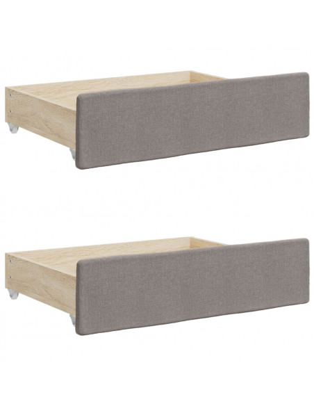 Divano Letto Estraibile con Cassetti Tortora 100x200 cm Tessuto