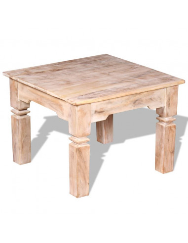 Tavolino da Salotto in Legno Massello di Acacia 60x60x45 cm