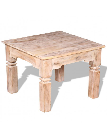 Tavolino da Salotto in Legno Massello di Acacia 60x60x45 cm
