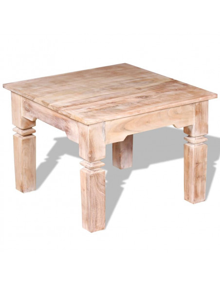 Tavolino da Salotto in Legno Massello di Acacia 60x60x45 cm