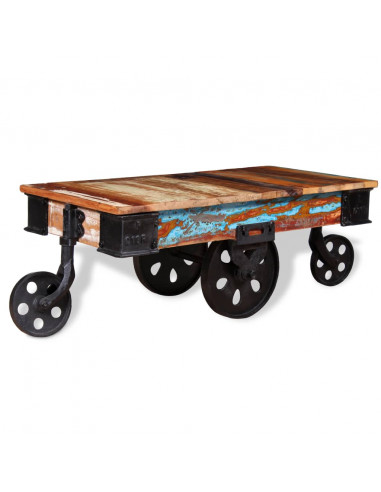 Tavolino da Salotto in Legno di Recupero 90x45x35 cm