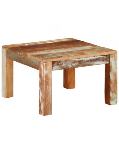Tavolino da Salotto 55x55x35 cm in Legno Massello di Recupero