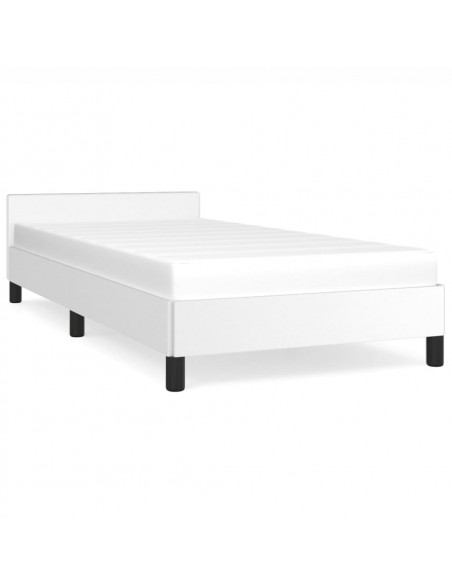 Giroletto con Testiera Bianco 80x200 cm in Similpelle