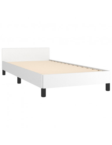 Giroletto con Testiera Bianco 80x200 cm in Similpelle