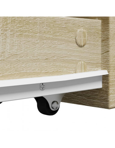 Armadietto da Bagno Stretto con Ruote Rovere Sonoma Truciolato