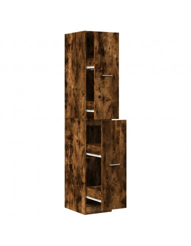 Armadietto da Farmacia Rovere Fumo 30x41x174,5 cm in Truciolato