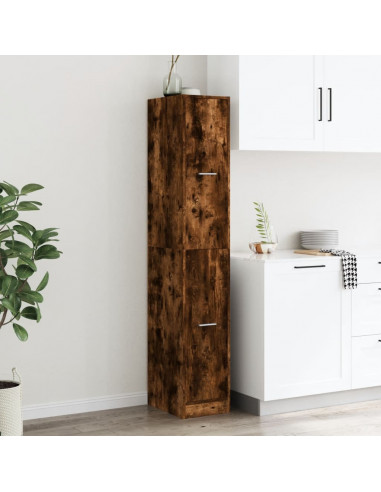 Armadietto da Farmacia Rovere Fumo 30x41x174,5 cm in Truciolato