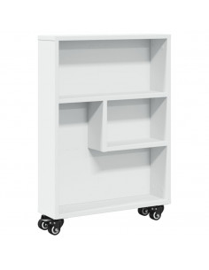Carrello Portaoggetti Stretto Bianco 48x13x68 cm in Truciolato 2