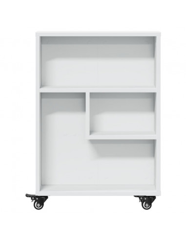 Carrello Portaoggetti Stretto Bianco 48x13x68 cm in Truciolato