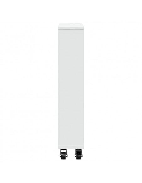 Carrello Portaoggetti Stretto Bianco 48x13x68 cm in Truciolato