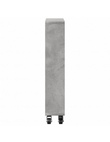 Carrello Stretto Grigio Cemento 48x13x68 cm in Truciolato