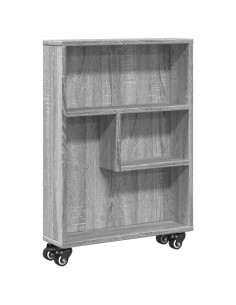 Carrello Stretto Grigio Sonoma 48x13x68 cm in Truciolato 2