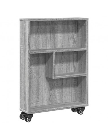 Carrello Stretto Grigio Sonoma 48x13x68 cm in Truciolato