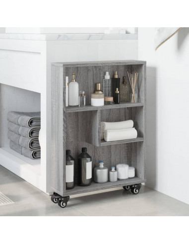 Carrello Stretto Grigio Sonoma 48x13x68 cm in Truciolato