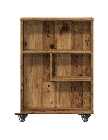 Carrello Stretto Legno Vecchio 48x13x68 cm in Truciolato