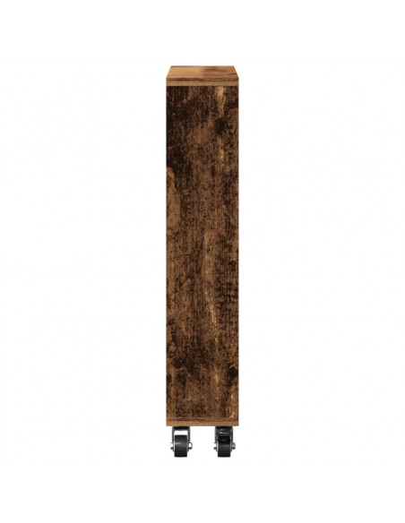 Carrello Stretto Legno Vecchio 48x13x68 cm in Truciolato