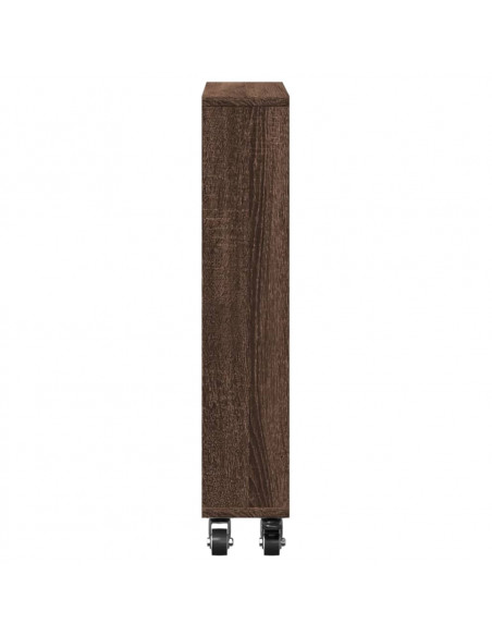 Carrello Stretto Marrone Rovere 48x13x68 cm in Truciolato