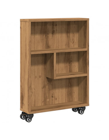 Carrello Stretto Rovere Artigianale 48x13x68 cm in Truciolato