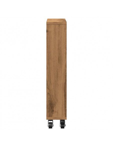 Carrello Stretto Rovere Artigianale 48x13x68 cm in Truciolato