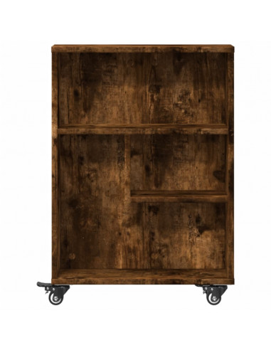 Carrello Stretto Rovere Fumo 48x13x68 cm in Truciolato