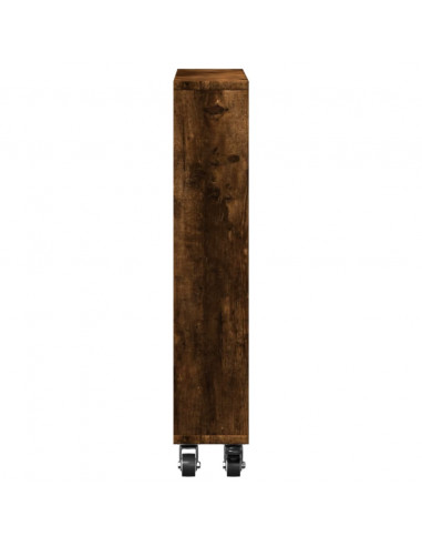 Carrello Stretto Rovere Fumo 48x13x68 cm in Truciolato