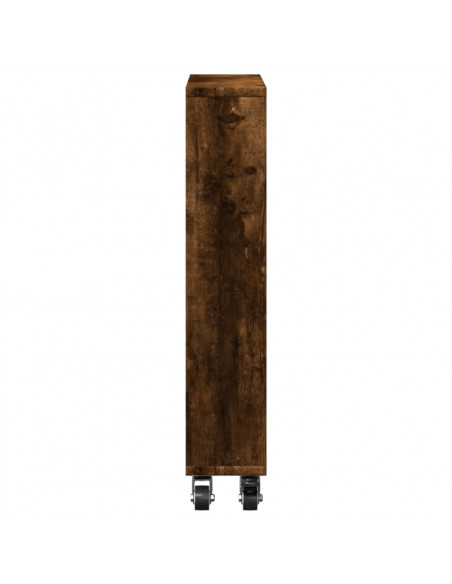 Carrello Stretto Rovere Fumo 48x13x68 cm in Truciolato