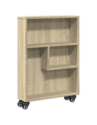 Carrello Stretto Rovere Sonoma 48x13x68 cm in Truciolato